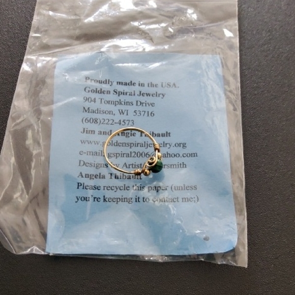 Golden Spiral Jewelry - Golden Spiral Green and Gold Ring